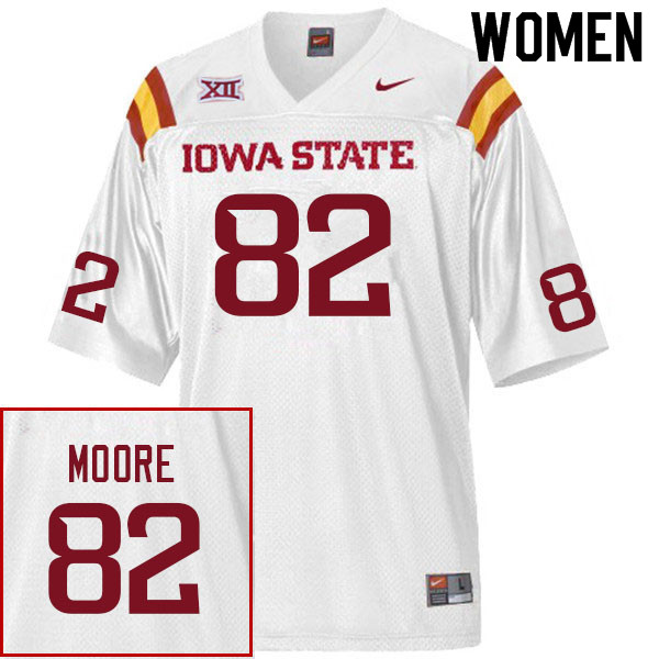 Women #82 Tyler Moore Iowa State Cyclones College Football Jerseys Sale-White